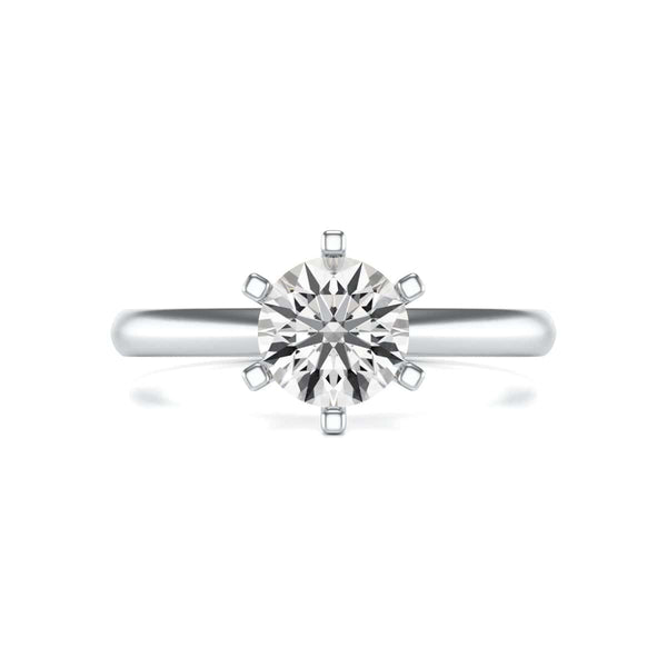 Round Brilliant Cut Centre Stone, Six Claw, Tapered Shank, Diamond Engagement Ring