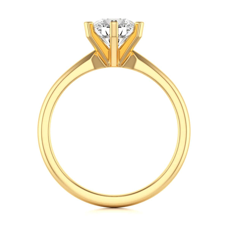 Round Brilliant Cut Centre Stone, Six Claw, Tapered Shank, Diamond Engagement Ring