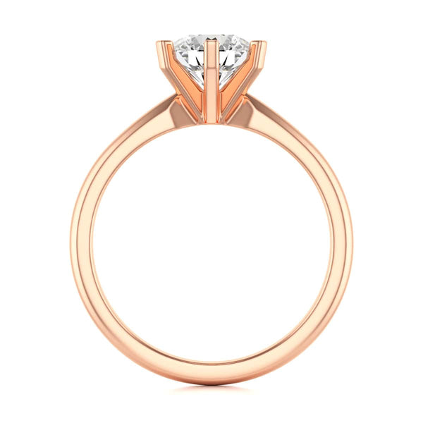 Round Brilliant Cut Centre Stone, Six Claw, Tapered Shank, Diamond Engagement Ring