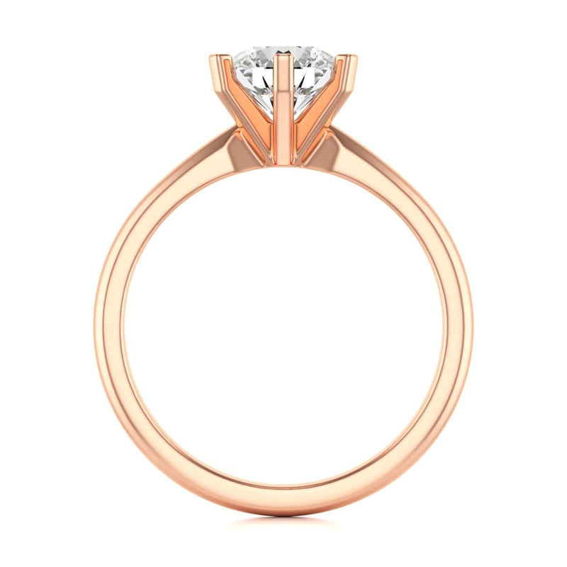 Round Brilliant Cut Centre Stone, Six Claw, Tapered Shank, Diamond Engagement Ring