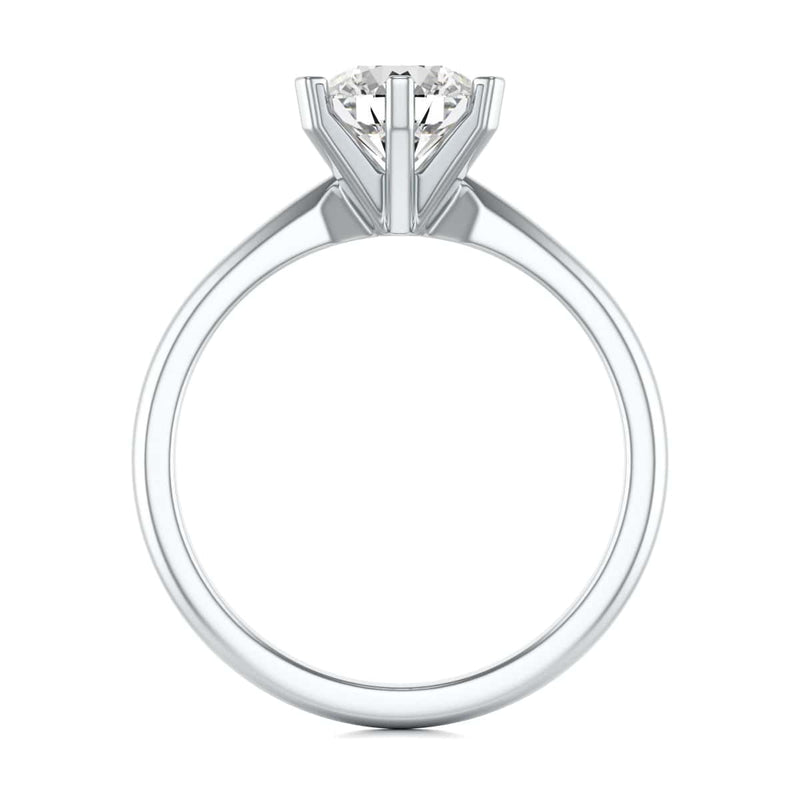 Round Brilliant Cut Centre Stone, Six Claw, Tapered Shank, Diamond Engagement Ring