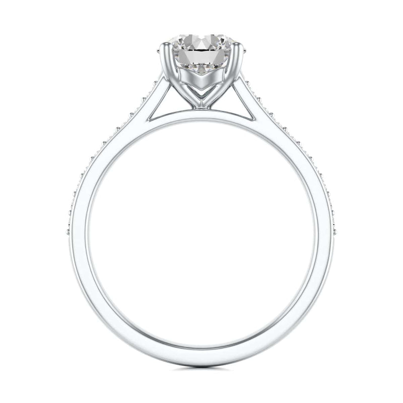 Diamond Engagement Ring- Round Four Claw Grain Set Parallel Shank