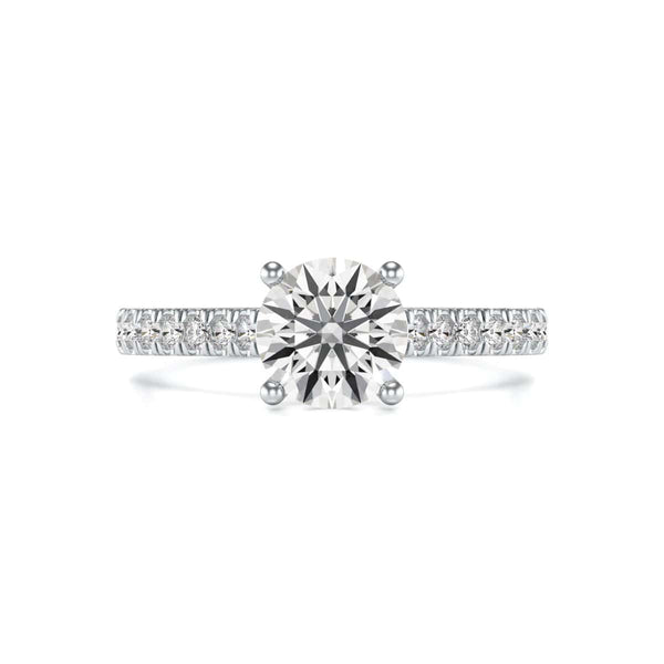 Diamond Engagement Ring- Round Four Claw Scallop Set Shank