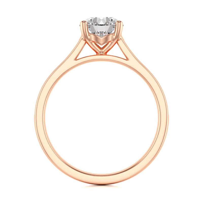 Diamond Engagement Ring- Round Four Claw Bar Split Channel Shank