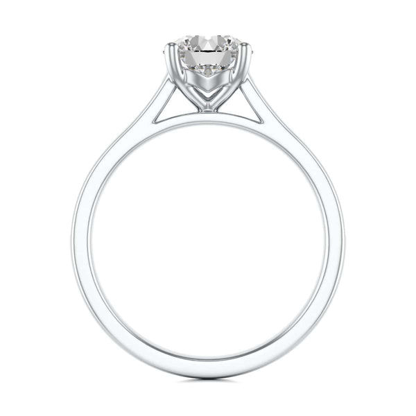 Diamond Engagement Ring- Round Four Claw Bar Split Channel Shank