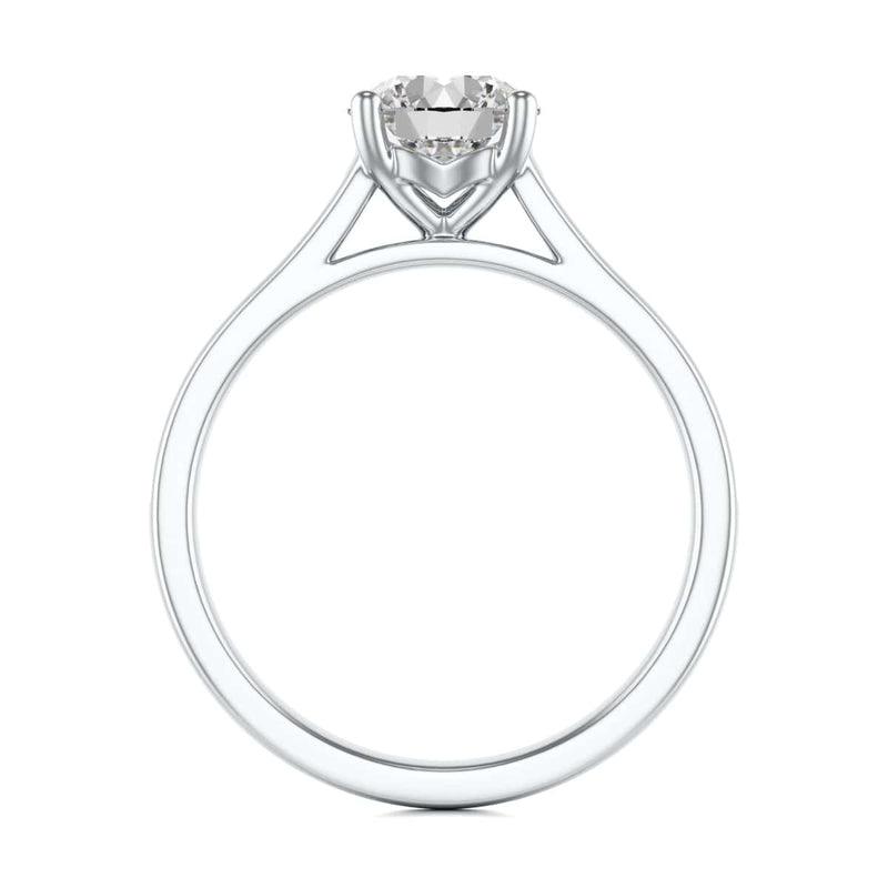 Diamond Engagement Ring- Round Four Claw Bar Split Channel Shank
