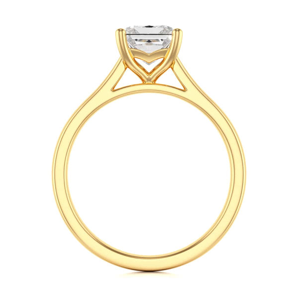 Diamond Engagement Ring- Princess Four Claw Split Tapered Shank