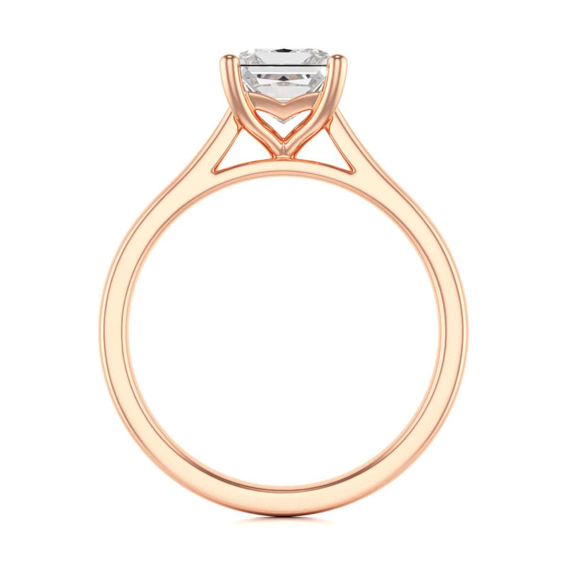 Diamond Engagement Ring- Princess Four Claw Split Tapered Shank