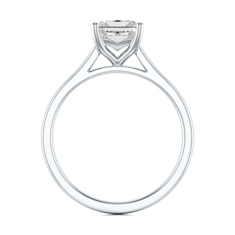 Diamond Engagement Ring- Princess Four Claw Split Tapered Shank