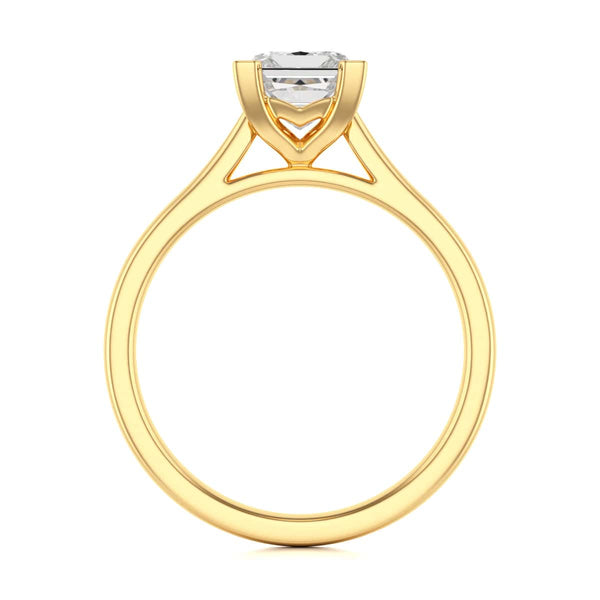 Diamond Engagement Ring- Princess Corner Claw Split Tapered Shank