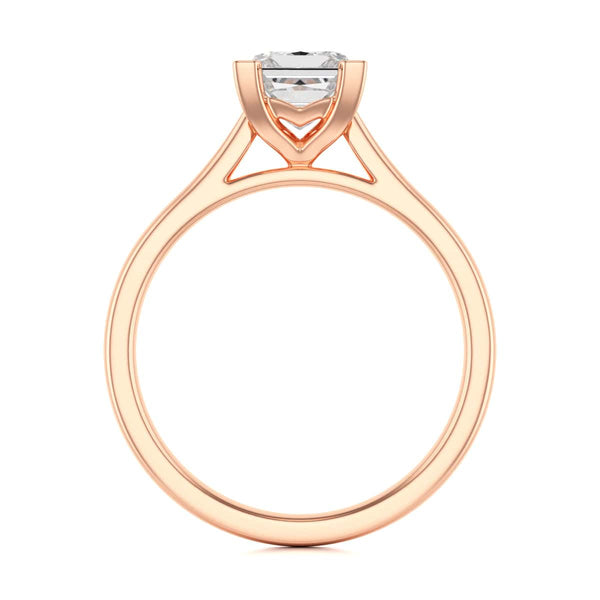 Diamond Engagement Ring- Princess Corner Claw Split Tapered Shank