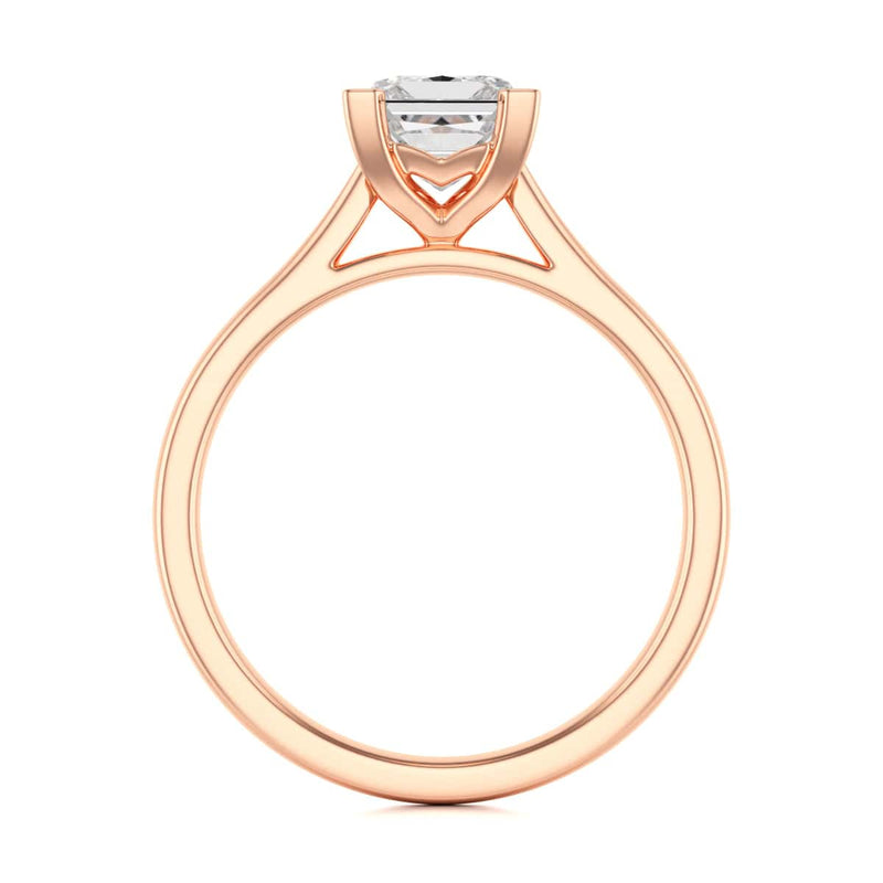 Diamond Engagement Ring- Princess Corner Claw Split Tapered Shank