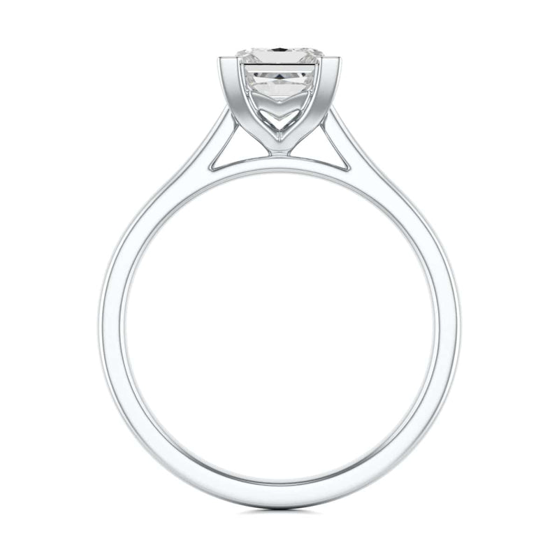 Diamond Engagement Ring- Princess Corner Claw Split Tapered Shank