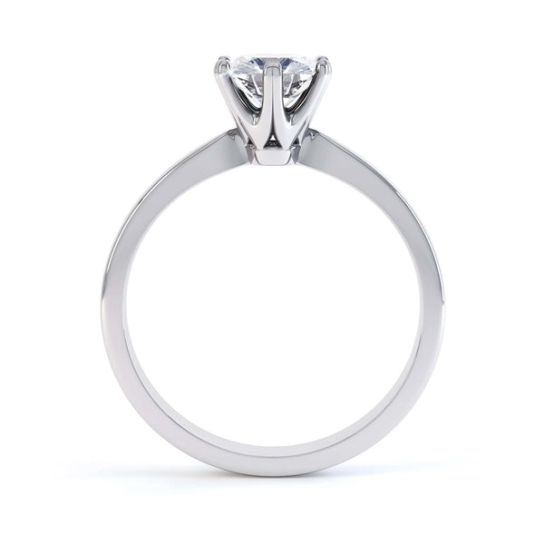 Round Brilliant Cut Centre Stone, Six Claw, Knife edge Shoulders, Diamond Engagement Ring