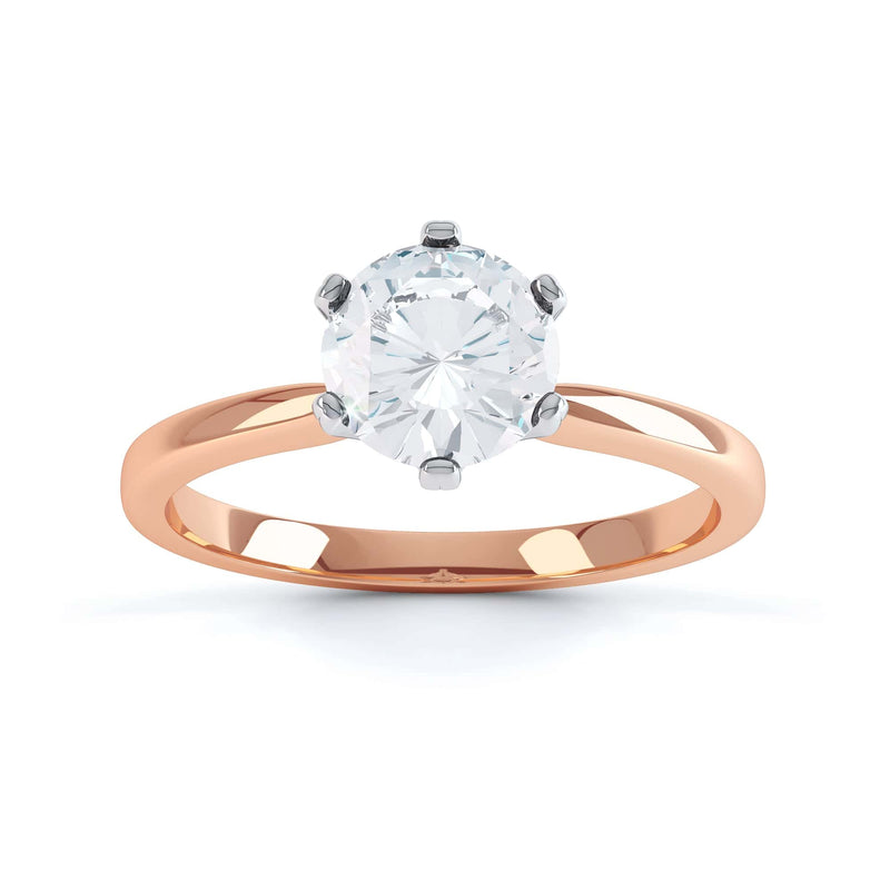 Round Brilliant Cut Centre Stone, Six Claw, Knife edge Shoulders, Diamond Engagement Ring