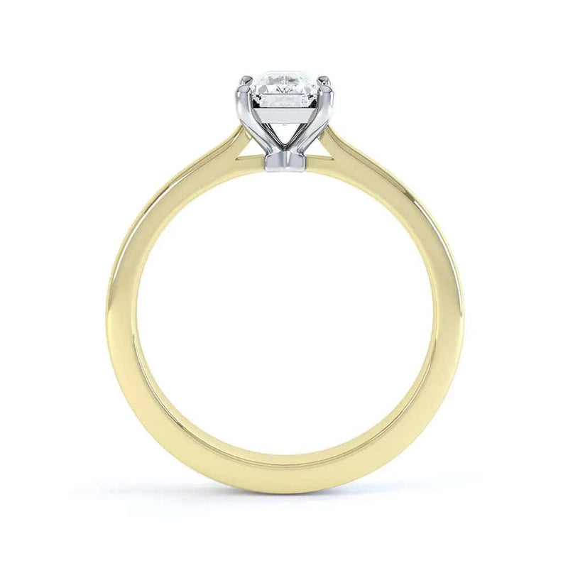 Emerald Cut 4 Claw Diamond Solitaire Ring