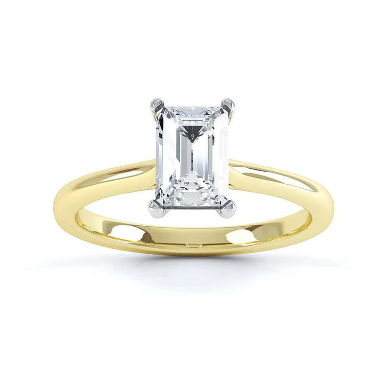 Emerald Cut 4 Claw Diamond Solitaire Ring