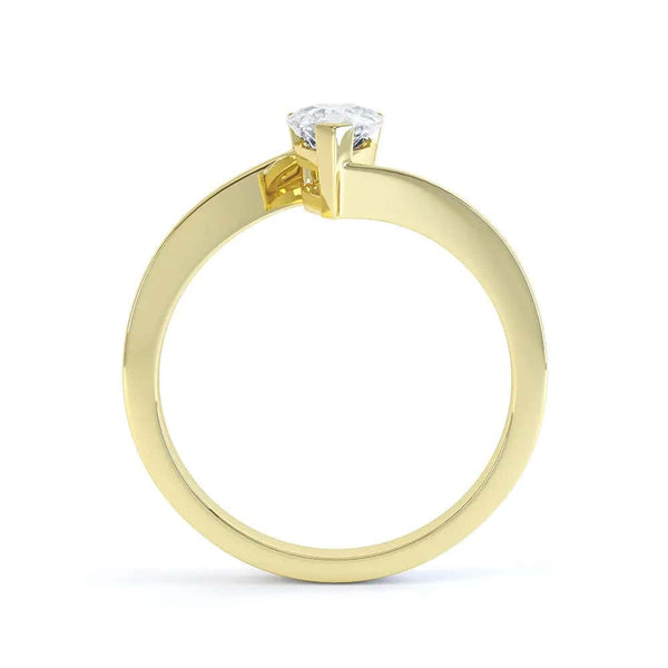 Solitaire  Engagement Ring with Pear Shape Diamond with a twist Shank