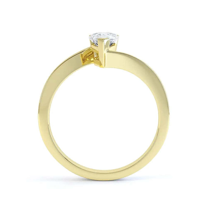 Solitaire  Engagement Ring with Pear Shape Diamond with a twist Shank