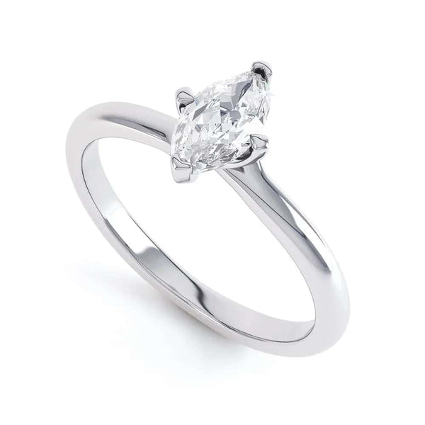 Marquise Cut Centre Stone, V claw, Diamond Engagement Ring with split shoulders