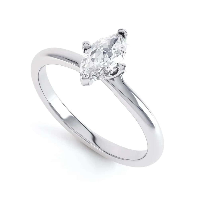 Marquise Cut Centre Stone, V claw, Diamond Engagement Ring with split shoulders