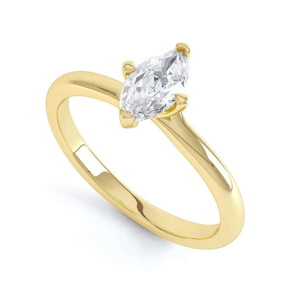 Marquise Cut Centre Stone, V claw, Diamond Engagement Ring with split shoulders