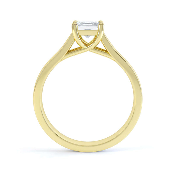 Princess Cut Centre Stone, Four Claw Crossover, Parallel shoulders, Diamond Engagement Ring