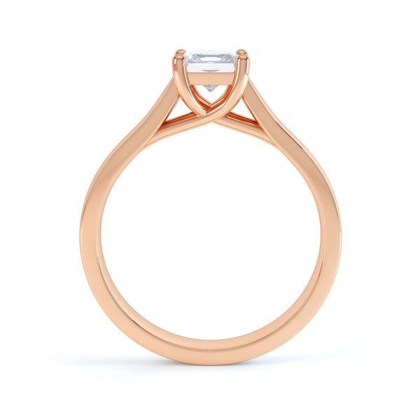 Princess Cut Centre Stone, Four Claw Crossover, Parallel shoulders, Diamond Engagement Ring