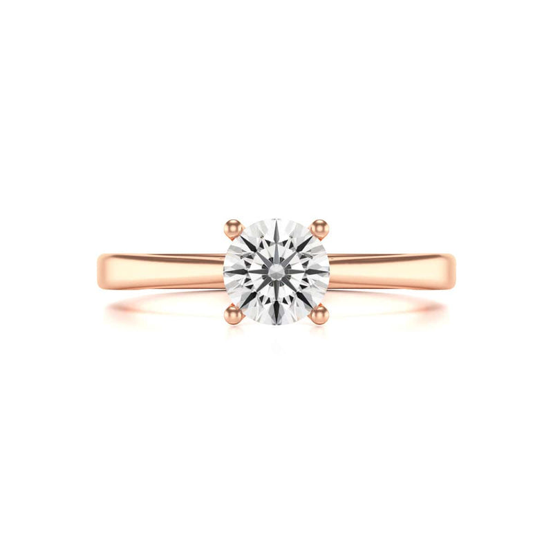Diamond Engagement Ring- Round Four Claw Tapered Shank Plain