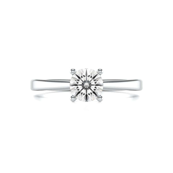Diamond Engagement Ring- Round Four Claw Tapered Shank Plain