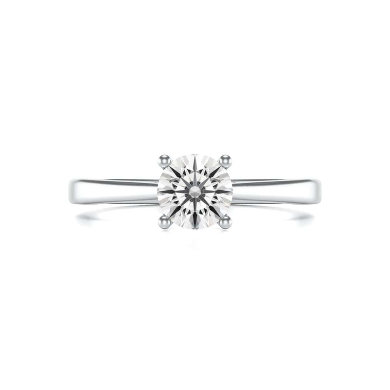 Diamond Engagement Ring- Round Four Claw Tapered Shank Plain