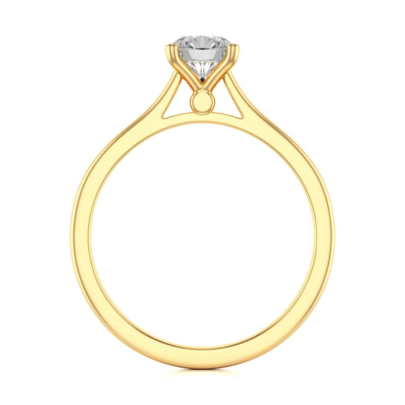 Diamond Engagement Ring- Round Four Claw Tapered Shank Plain