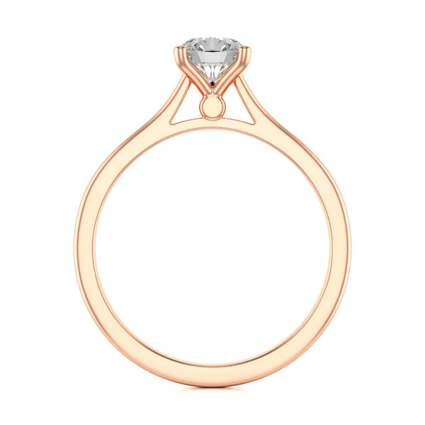 Diamond Engagement Ring- Round Four Claw Tapered Shank Plain