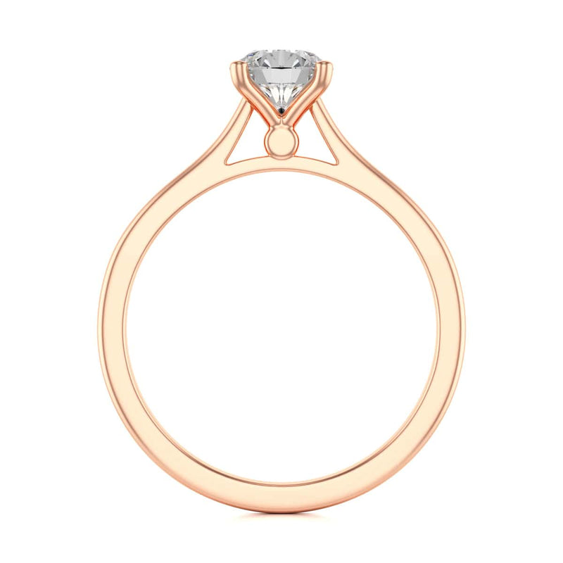 Diamond Engagement Ring- Round Four Claw Tapered Shank Plain