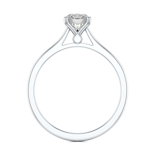 Diamond Engagement Ring- Round Four Claw Tapered Shank Plain