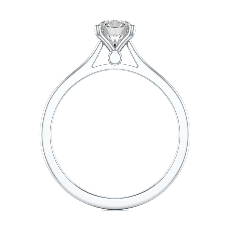 Diamond Engagement Ring- Round Four Claw Tapered Shank Plain