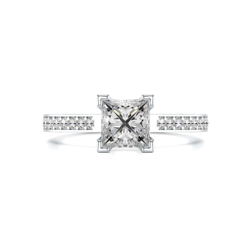 Diamond Engagement Ring- Princess Channel and Grain Set