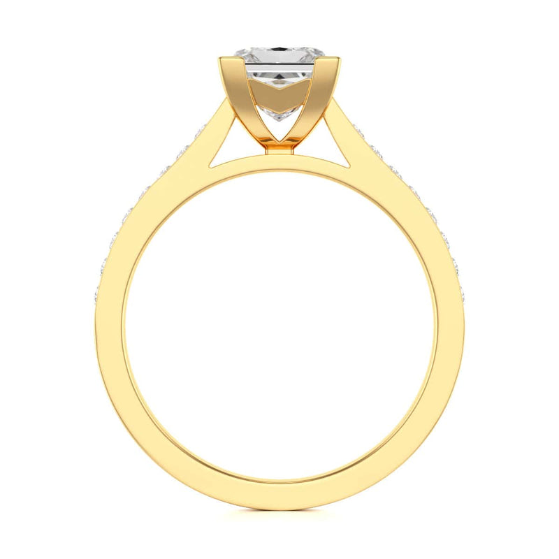 Diamond Engagement Ring- Princess Channel and Grain Set