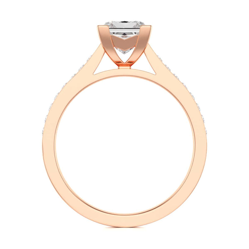 Diamond Engagement Ring- Princess Channel and Grain Set