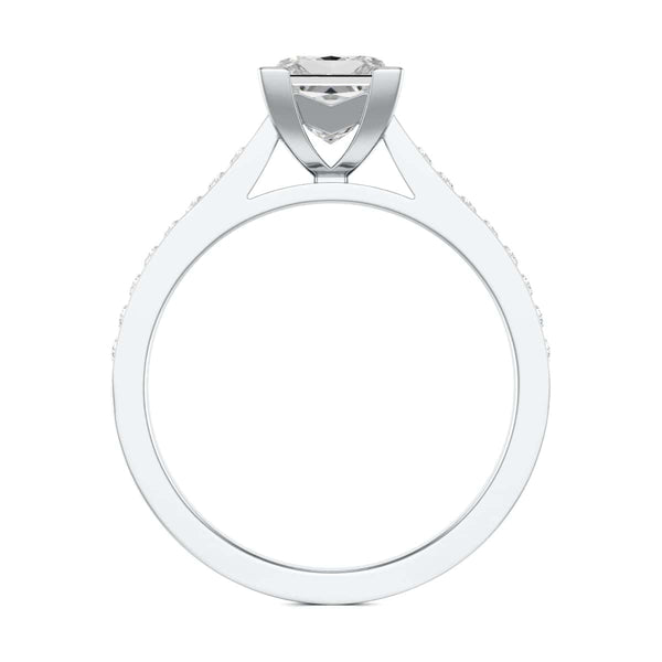 Diamond Engagement Ring- Princess Channel and Grain Set