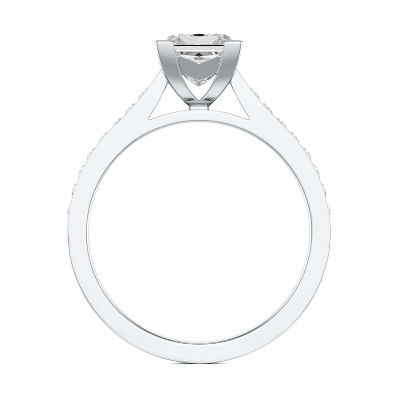 Diamond Engagement Ring- Princess Channel and Grain Set