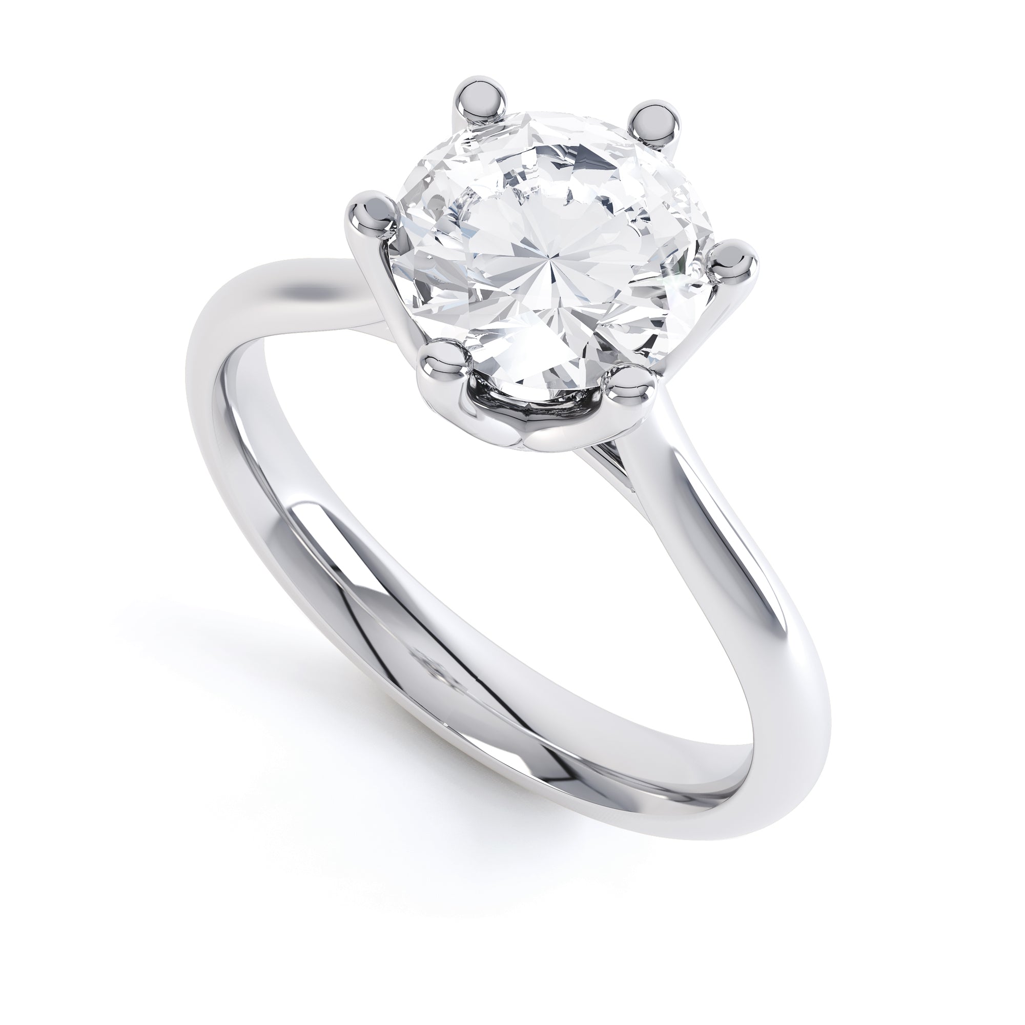 Round Brilliant Cut Centre Stone, Six Claw, Diamond Engagement Ring